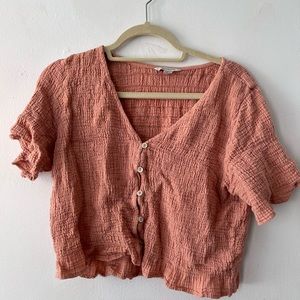 American Eagle Buttoned Crop Top